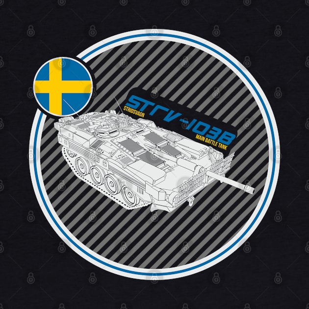 Strv-103B Swedish Main Battle Tank print on dark by FAawRay